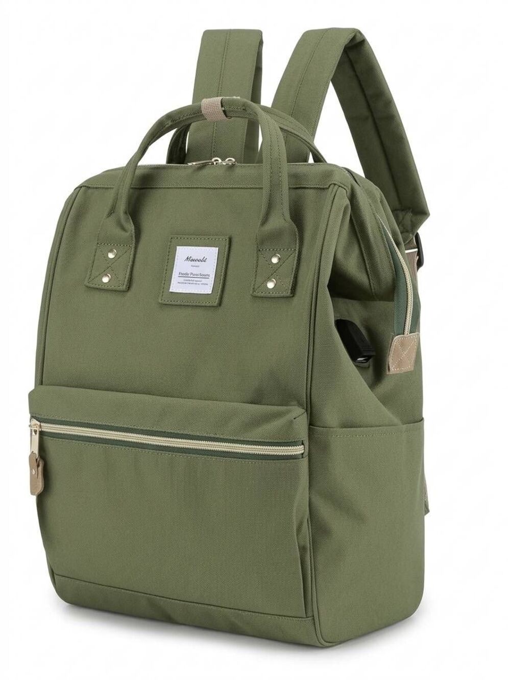 ☔️🔥NWT Olive Wide Opening Padded Laptop Sleeve Travel Backpack - Picture 1 of 15